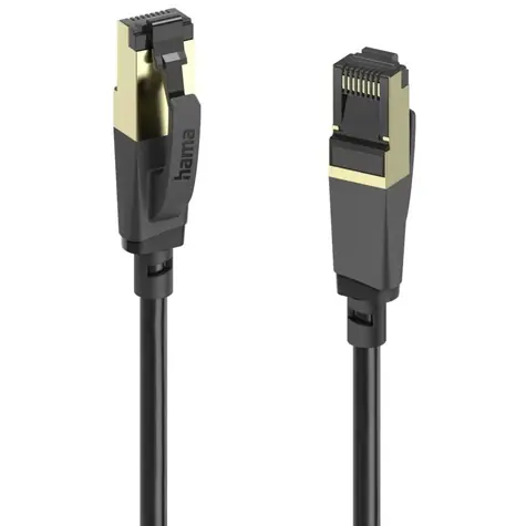 Hama 202001 síťový kabel RJ45 černá / Cat8 / S/FTP / 1.5 m / 40 Gb/s / stíněný