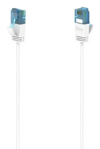 Hama 200689 Flexi-Slim bílá / Cat6a U/UTP / RJ45 / 1.5 m / 10 Gb/s / tenký