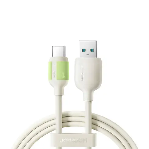 Joyroom S-A53 Nabíjecí kabel s fluorescenčním hrotem USB-A (M) - USB-C (M) 3A 2m béžová