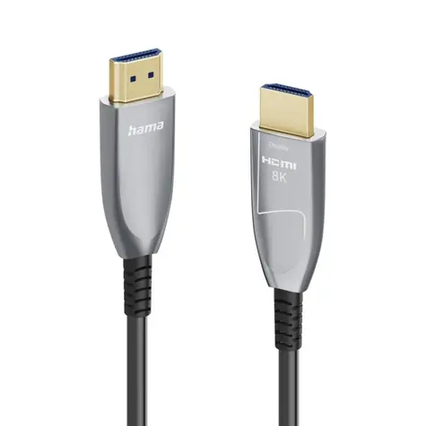 Hama 202037 optický aktivní HDMI kabel 8K Ultra High Speed 20 m stříbrná