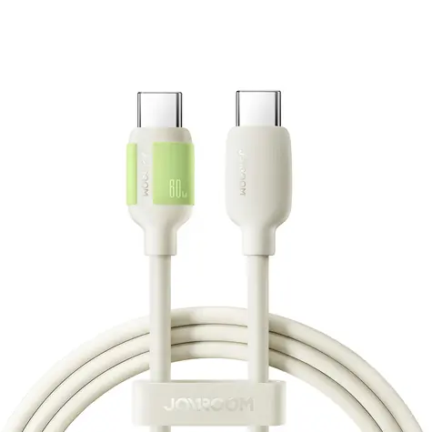 Joyroom S-A53 Nabíjecí kabel s fluorescenčním hrotem USB-C (M) - USB-C (M) 60W 2m béžová
