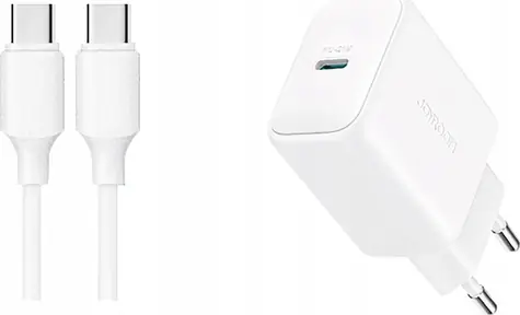 Joyroom JR-TCF20 síťová nabíječka s USB-C - USB-C 1m kabelem bílá / USB-C / 20W