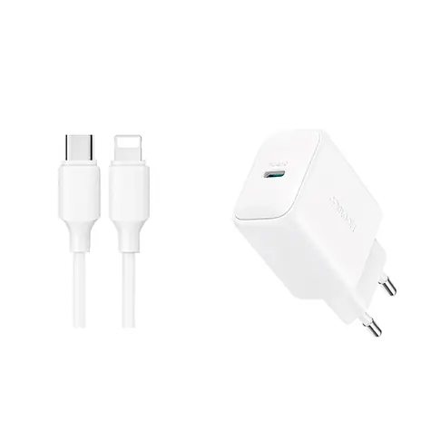 Joyroom JR-TCF20 síťová rychlonabíječka s USB-C - Lightning 1m kabelem bílá / USB-C / 20W