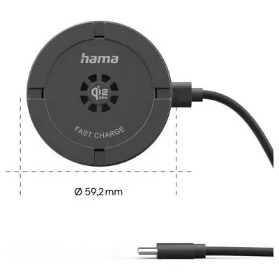 Hama bezdrátová nabíječka Qi 25 W černá