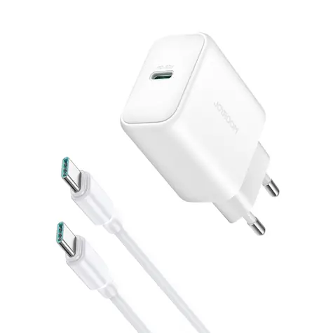 Joyroom JR-TCF24 síťová nabíječka s USB-C - USB-C 1m kabelem bílá / USB-C / 30W