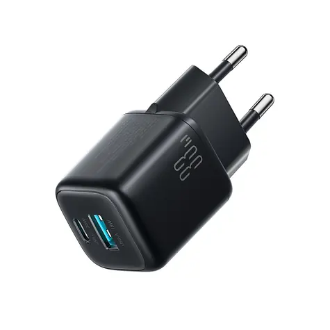 Joyroom JR-TG7 Síťová nabíječka černá / 1x USB-C + 1x USB-A / 33W 