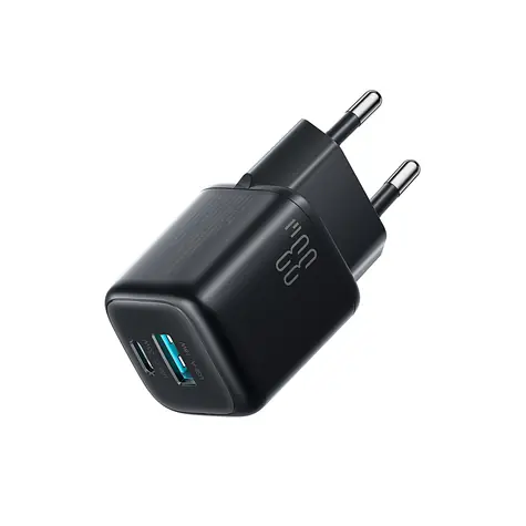 Joyroom JR-TG7 síťová nabíječka s USB-C - USB-C 1m 60W kabelem černá / USB-C + USB-A / 33W