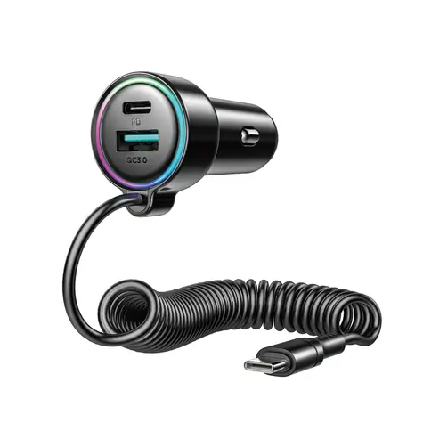Joyroom JR-CL07 černá / Nabíječka do auta / 72W / 1x USB-A / 1x USB-C / 1x USB-C kabel