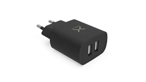 Rozbaleno - KRUX Nabijecí adaptér černá / 2x USB-A / 24W / rozbaleno