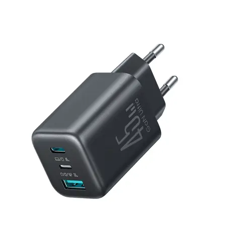 Joyroom JR-TO1 Síťová nabíječka černá / USB-C + Lightning + USB-A / 45W 