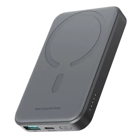 Joyroom JR-W020 Mini černá / Powerbanka / 5000 mAh / 1x USB-C + 1x USB-A + bezdrátové nabíjení 