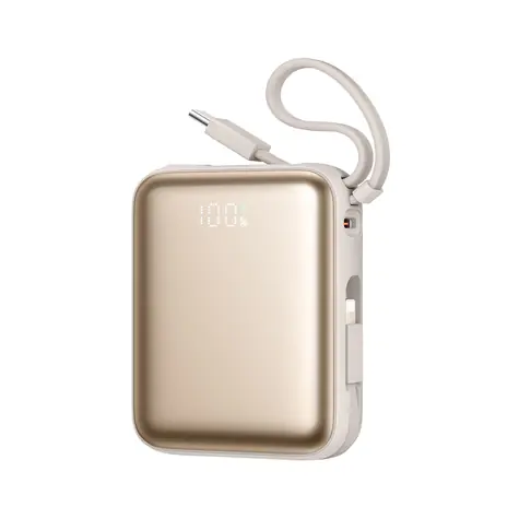 Joyroom JR-PBF27 zlatá / Powerbanka / 10000mAh / 22.5W / 1x USB-C / 1x Lightning + 1 USB-C kabel