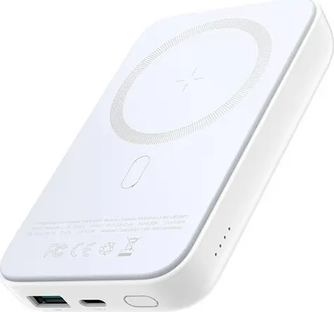 Joyroom JR-W020 bílá / Powerbanka / 10000mAh / 20W / 1x USB-A + 1x USB-C + bezdrátové nabíjení 