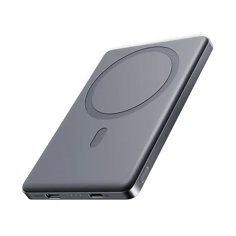 Joyroom JR-PBM08 šedá / Powerbanka / 5000 mAh / 2x USB-C + bezdrátové nabíjení / MagSafe