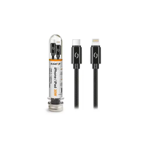 Aligator Datový kabel TUBA 30W / USB-C/Lightning černý