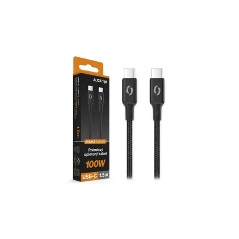 Aligator Datový kabel PREMIUM 5A 100W / USB-C/USB-C / černý