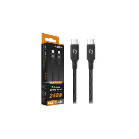 Aligator Datový kabel POWER 5A 240W / USB-C/USB-C 2,5m