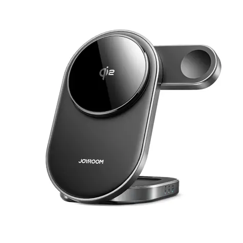 Joyroom JR-W17 Qi 3-in-1 černá / Bezdrátová nabíječka / MagSafe / 15W