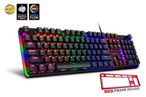 CONNECT IT NEO2 černo-červená / Mechanická klávesnice / CZ + SK layout / mechanické spínače / RGB / USB-A