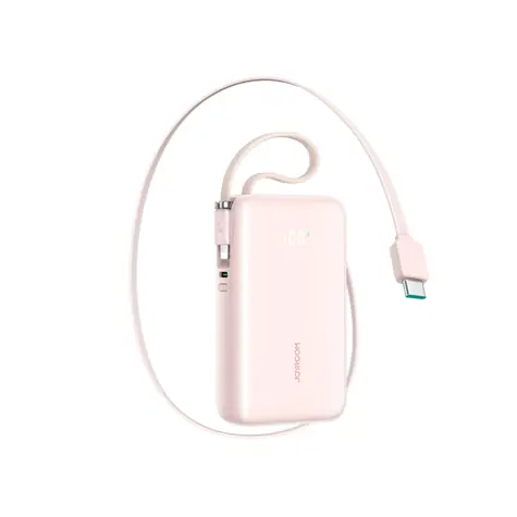 Joyroom JR-PR2L růžová / Powerbanka / 10000mAh / 35W / 1x USB-C / 1x USB-C & 1x Lightning kabel