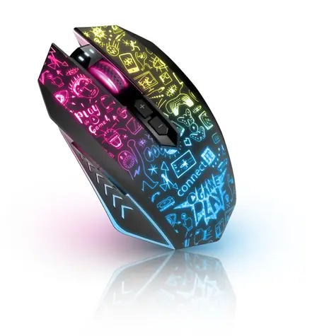 CONNECT IT DOODLE 2 PRO černá / Bezdrátová herní myš / 2.4GHz / 4800 DPI / 7 tlačítek / RGB