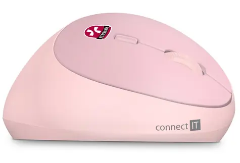 CONNECT IT FOR HEALTH LADIES růžová / Ergonomická vertikální bezdrátová myš / 2.4GHz / 1600 DPI