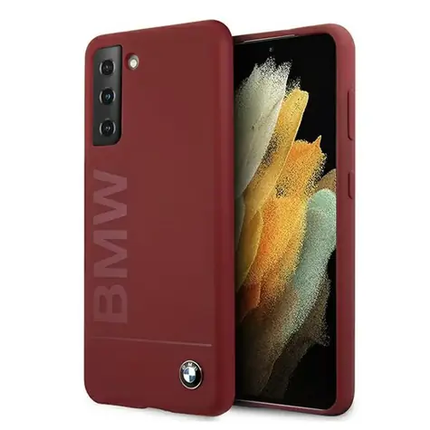 BMW Silikonový zadní kryt pro Samsung Galaxy S21+ červená