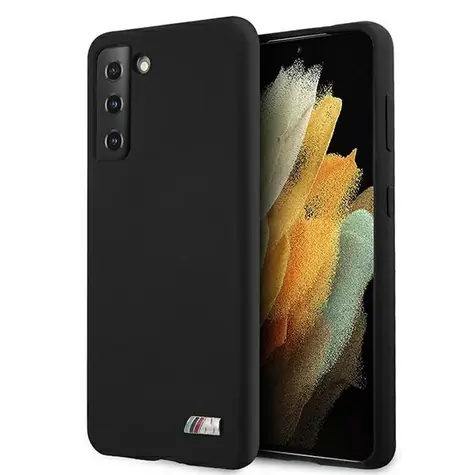 BMW Silikonový zadní kryt M Collection pro Samsung Galaxy S21+ černá