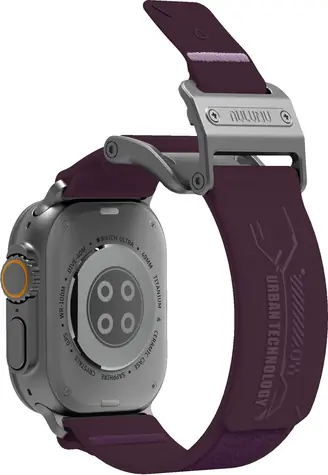 Aulumu A11 Mag Buckle Slim řemínek pro Apple Watch, stříbrná spona, fialový pásek