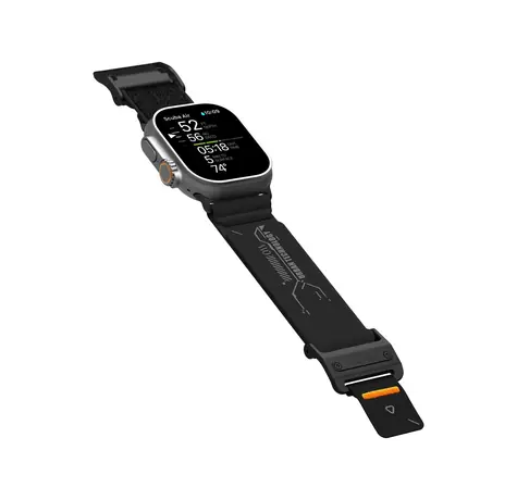 Aulumu A11 Mag Buckle Slim řemínek pro Apple Watch, černá spona, černý pásek
