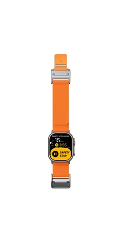Aulumu A11 Mag Buckle Slim řemínek pro Apple Watch, stříbrná spona, oranžový pásek