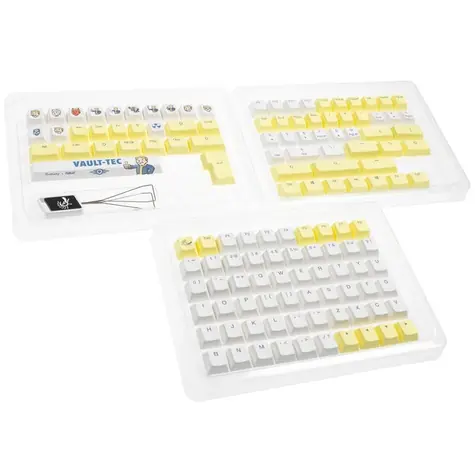 Ducky x Fallout sada kláves žluto-bílá / Náhradní klávesy / 132 kláves / US Layout