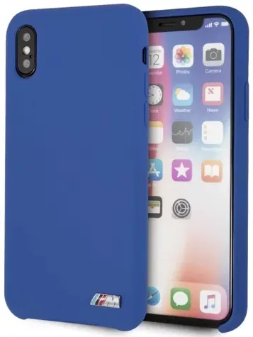 BMW Silikonový zadní kryt M Collection pro iPhone X / Xs modrá
