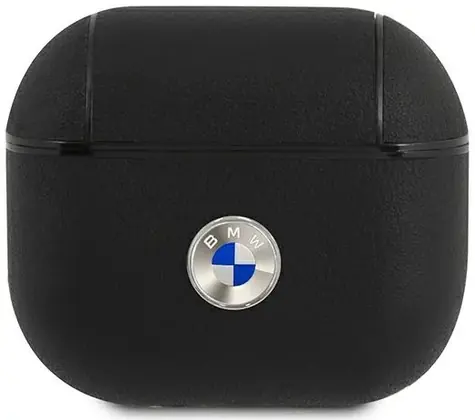 BMW Kryt z pravé kůže se stříbrným logem pro AirPods 3 černá