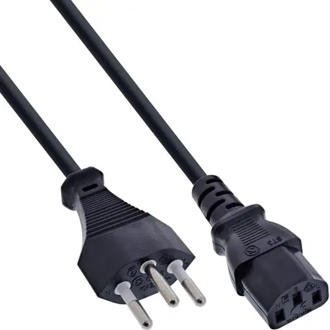 inLine Napájecí kabel CH 1.8 m černá / pro standard CH / 3pinový (pólový) uzemněný kabel