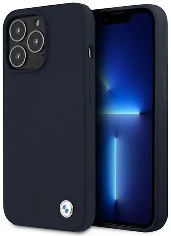 BMW Silikonový zadní kryt Signature pro iPhone 13 Pro Max 6,7 tmavě modrá