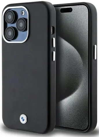BMW Zadní kryt Signature Wrapped MagSafe pro iPhone 14 Pro kovový černá