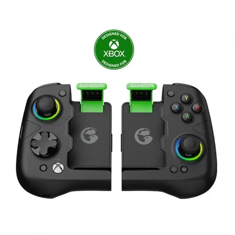 Gamesir X4a černo-zelená / Herní ovladač s držákem na telefon / USB-C / BT / Android