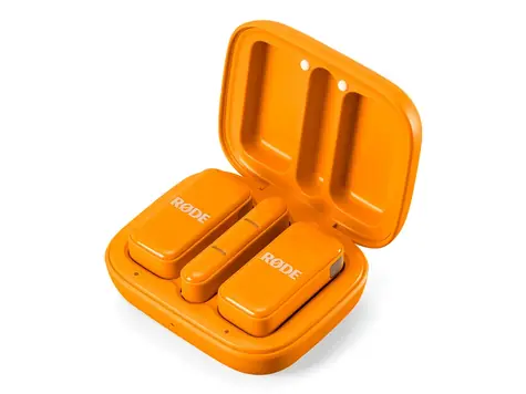 RODE Wireless Micro (USB-C) oranžová / Bezdrátový mikrofonový systém / 2x mikrofon + 1x přijímač USB-C