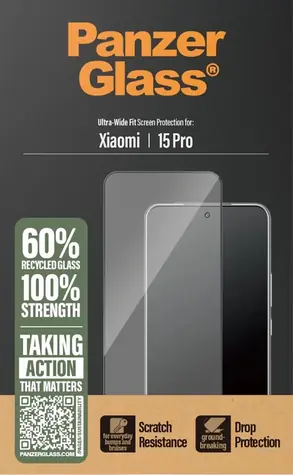 Rozbaleno - PanzerGlass Ultra-Wide Fit w. černá Frame pro Xiaomi 15 Pro / rozbaleno