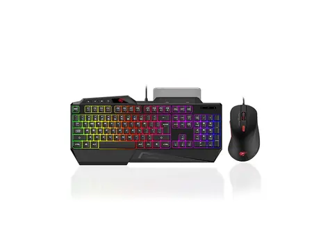 Havit KB852CM černá / Drátový set klávesnice a myši / USB / US layout / RGB