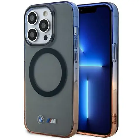 BMW Gradient Bumber Zadní kryt MagSafe pro iPhone 14 Pro Max 6,7 šedá