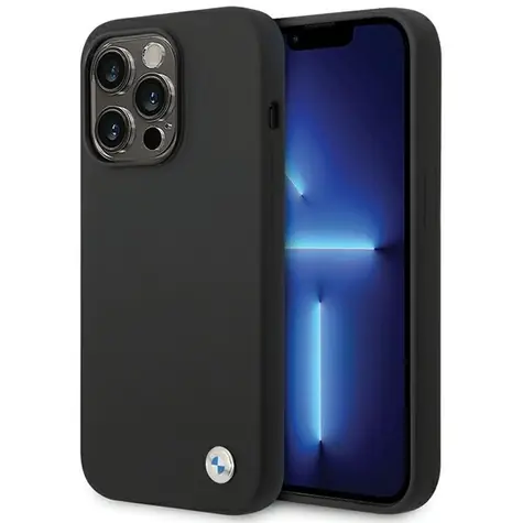 BMW Zadní kryt kovový s logem pro iPhone 15 Pro černá