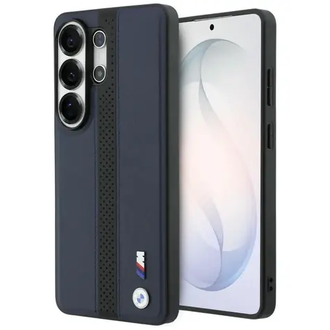 BMW Zadní kryt perforovaný s pruhem a logem MagSafe pro Samsung Galaxy S26 Ultra tmavá modrá