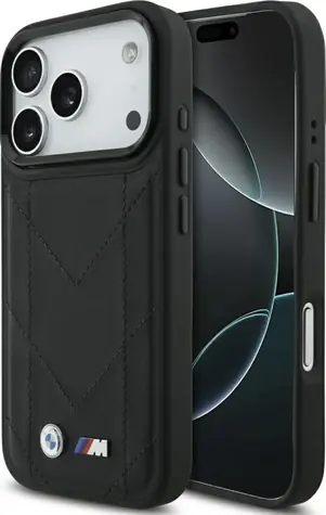 BMW Zadní kryt prošívaný s logem MagSafe pro iPhone 17 Pro černá