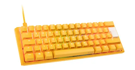 Rozbaleno - Ducky One 3 Yellow Mini MX-Brown žlutá / Herní klávesnice / podsvícená / mechanická / drátová (USB) / DE / rozbaleno