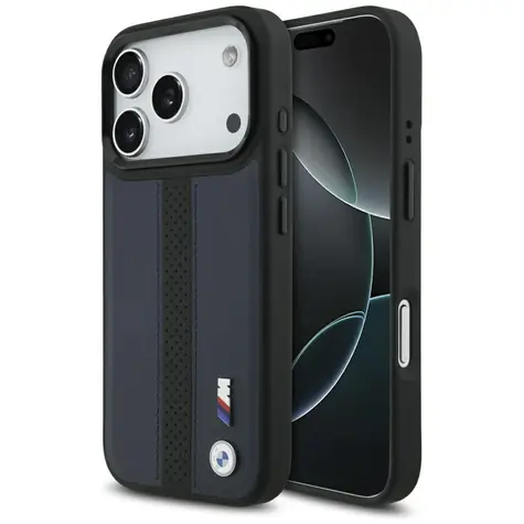 BMW Zadní kryt s perforovaným pruhem a logem MagSafe pro iPhone 17 Pro tmavá modrá