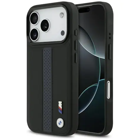 BMW Zadní kryt s perforovaným pruhem a logem MagSafe pro iPhone 17 Pro modrá