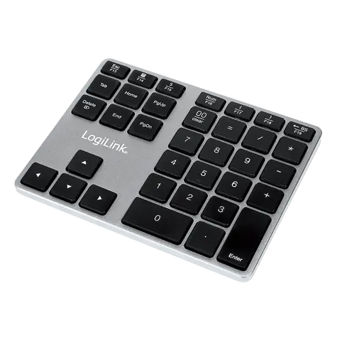 Rozbaleno - LogiLink ID0187 stříbrná / Numerická klávesnice / membránová / Bluetooth / rozbaleno
