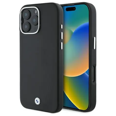 BMW Zadní kryt kovový s logem MagSafe pro iPhone 16 Pro černá